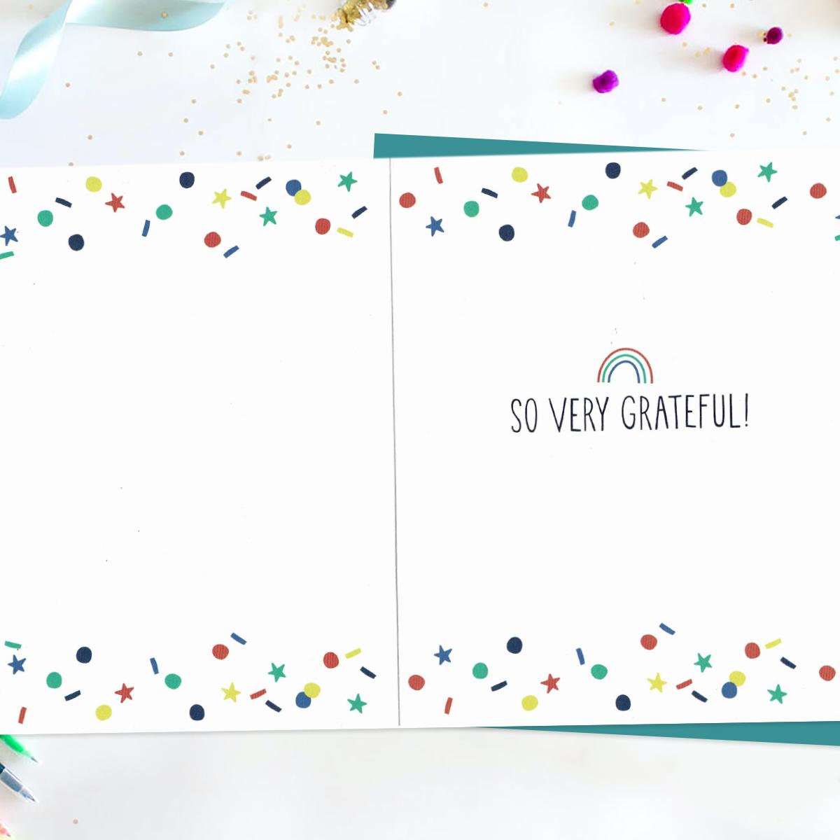 Inside with greeting