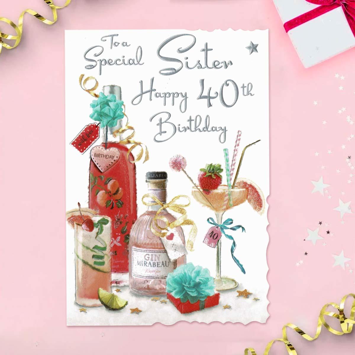 Velvet - Sister 40th Birthday Card Front Image