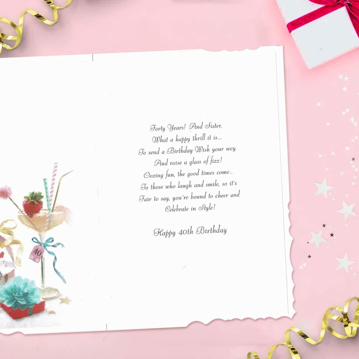 Inside with colour insert and verse