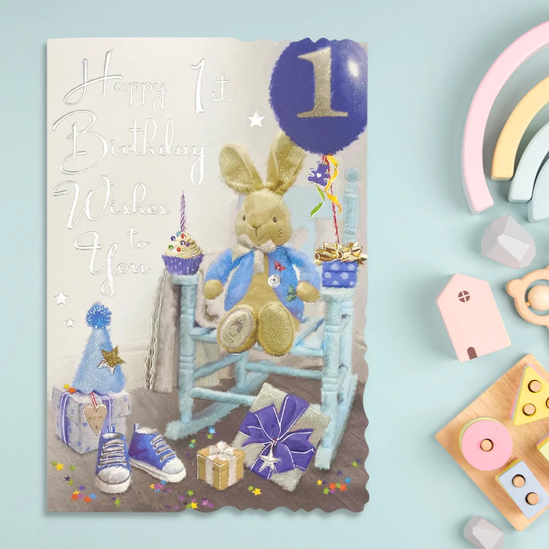 1st Birthday Card - Velvet Boy Sparkle