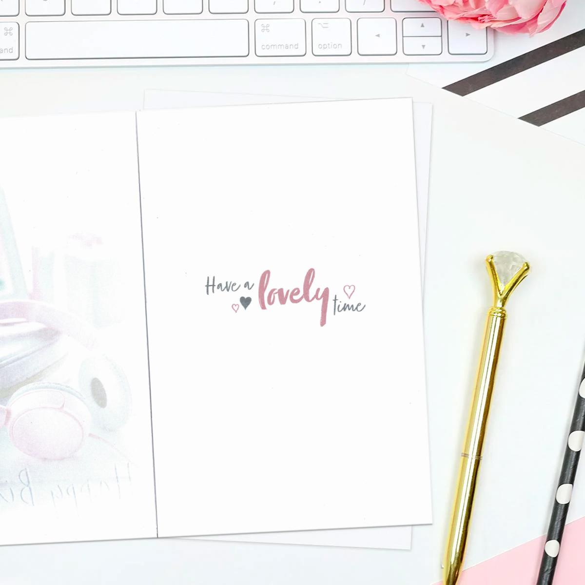 Inside with greeting