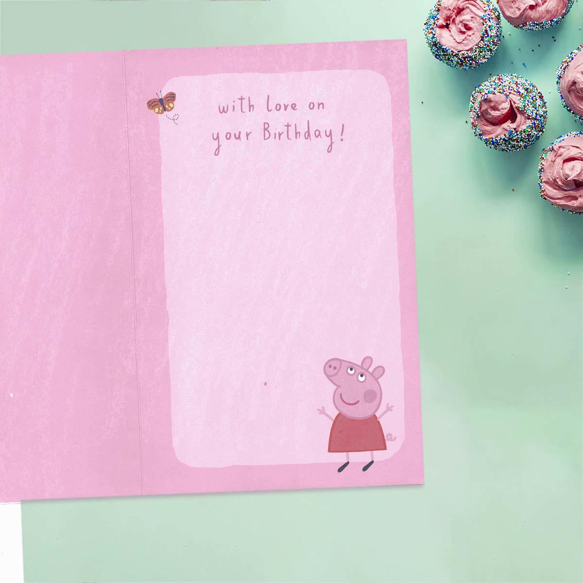 Inside with colour print and greeting
