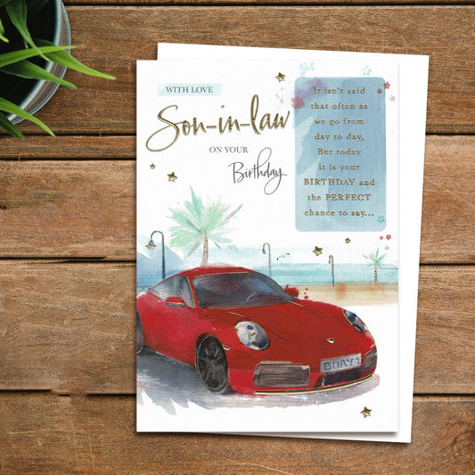 With Love Son in Law On Your Birthday Card Front Image