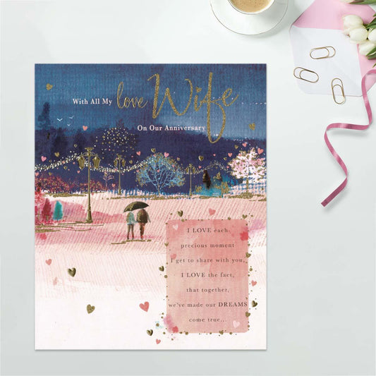 Wife Anniversary Stroll Card Front Image