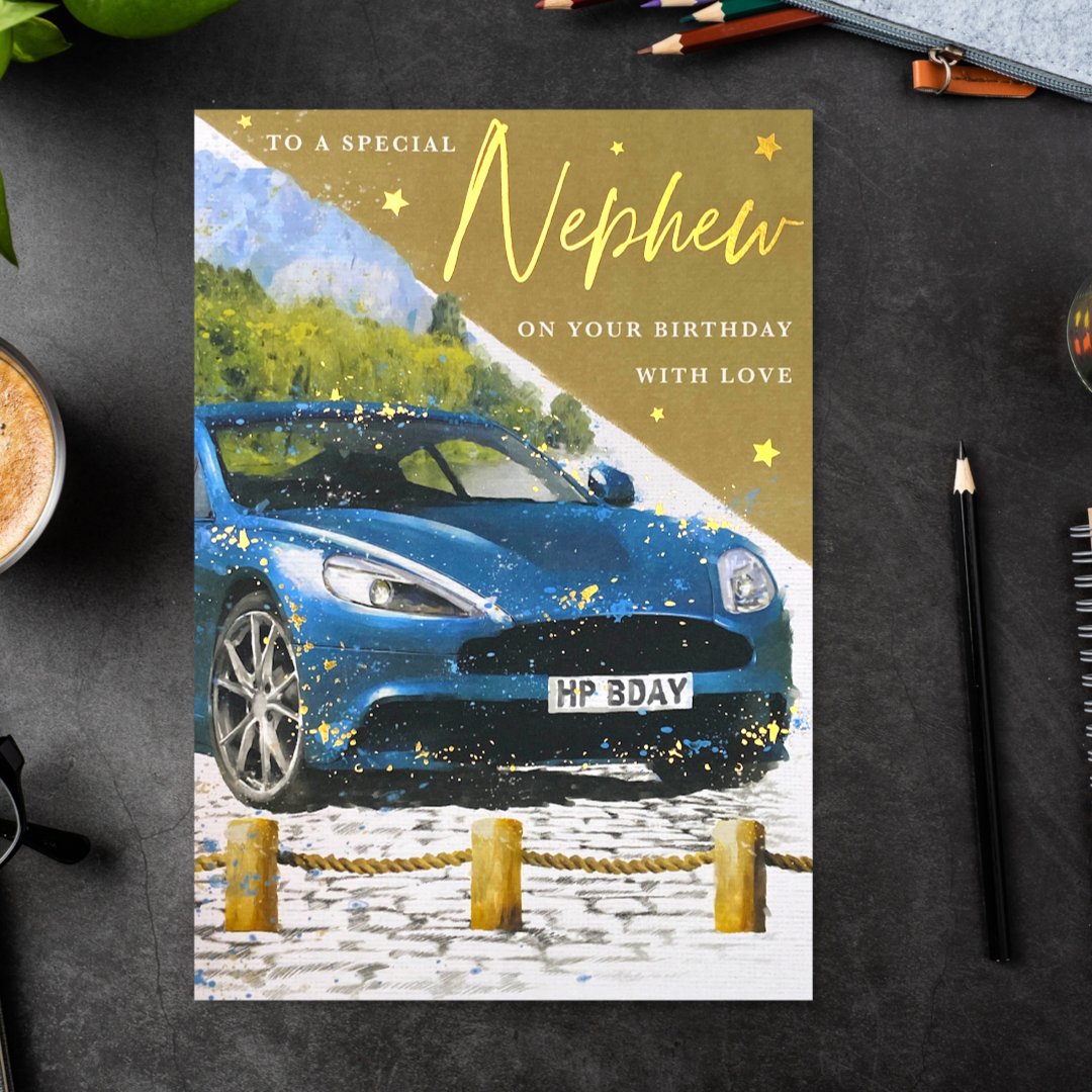 Nephew Birthday Card - Heritage Car