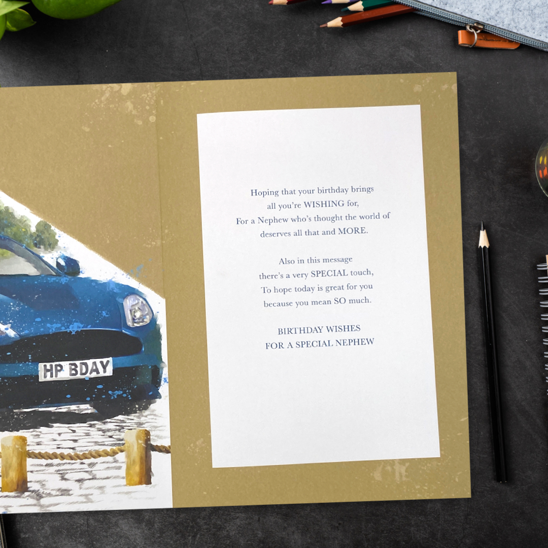 Nephew Birthday Card - Heritage Car
