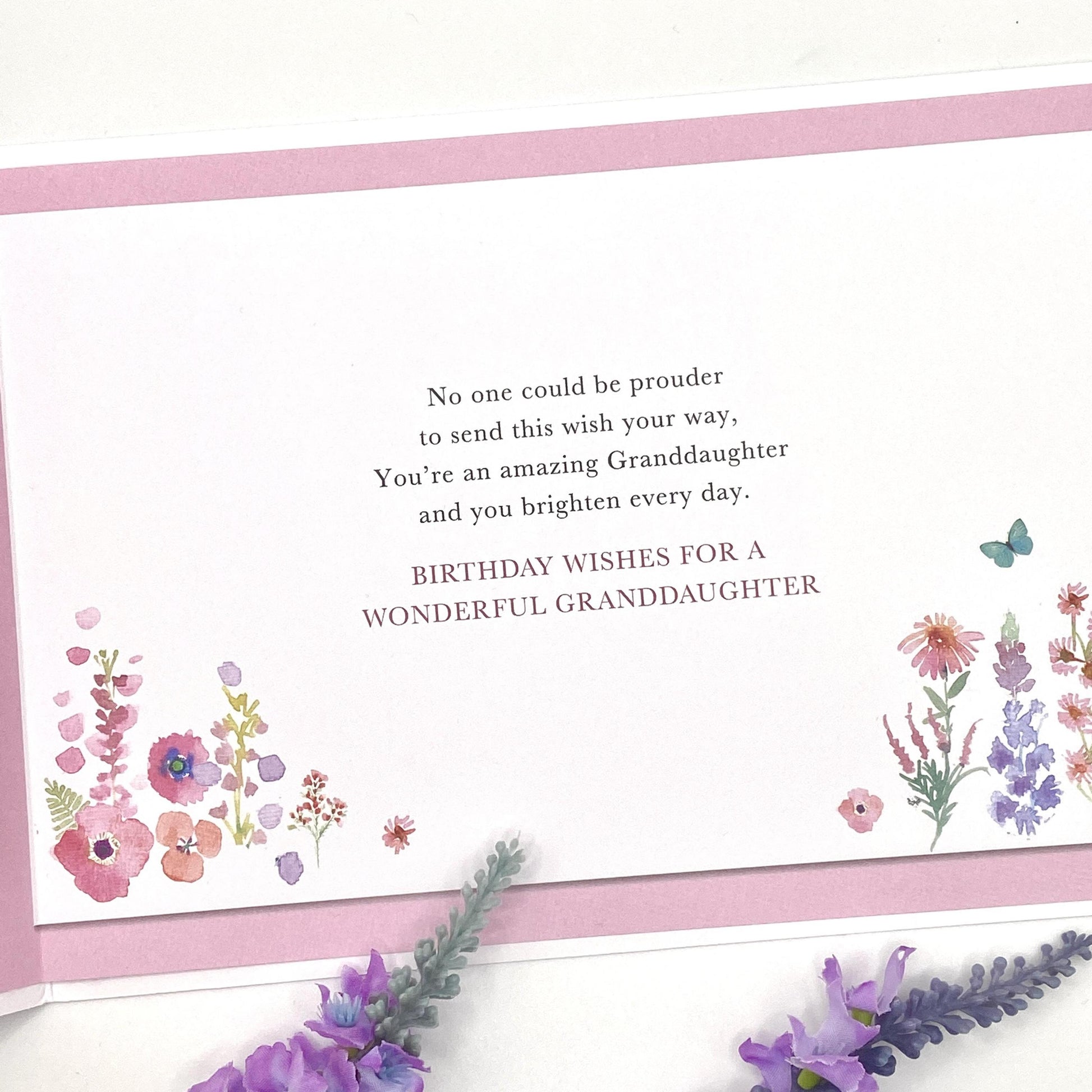 Inside with colour insert and greeting