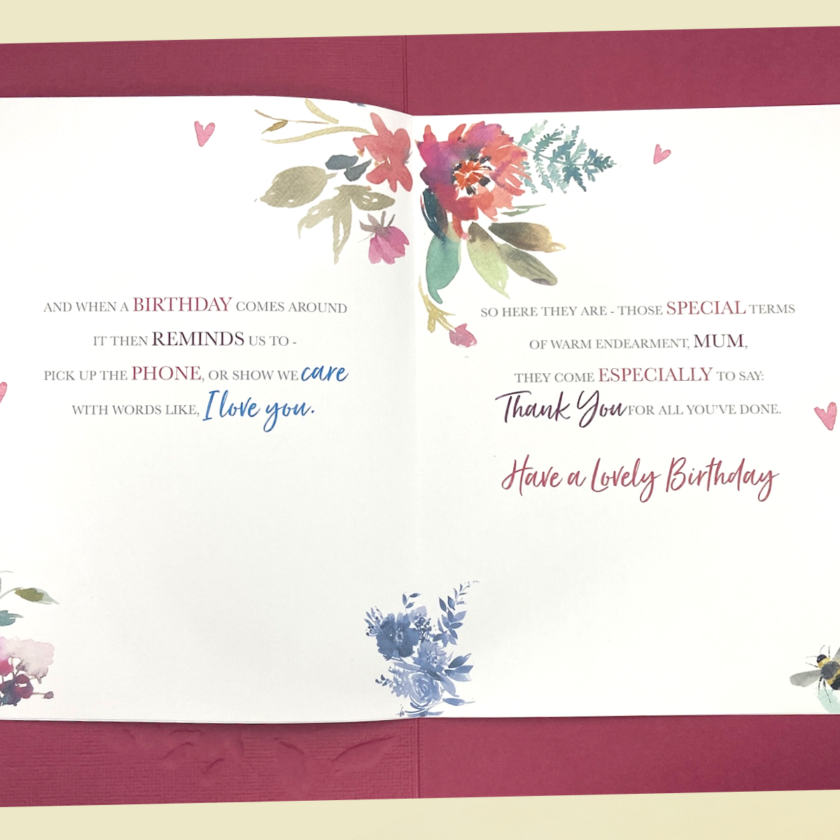 Inside with colour insert and further verse