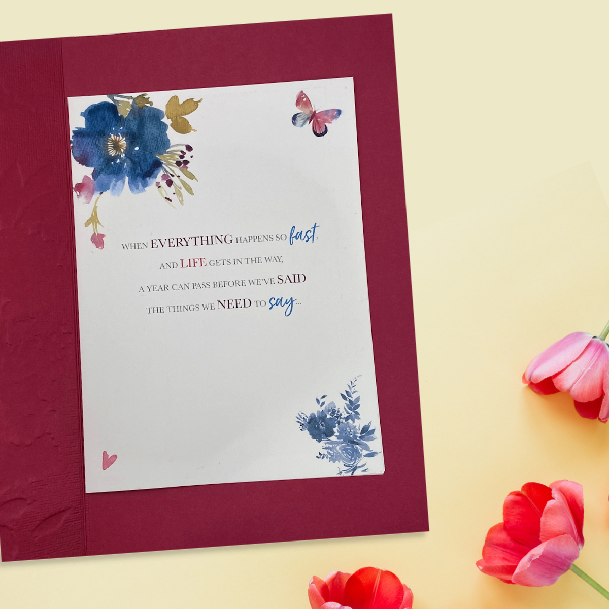 Inside with colour insert and verse