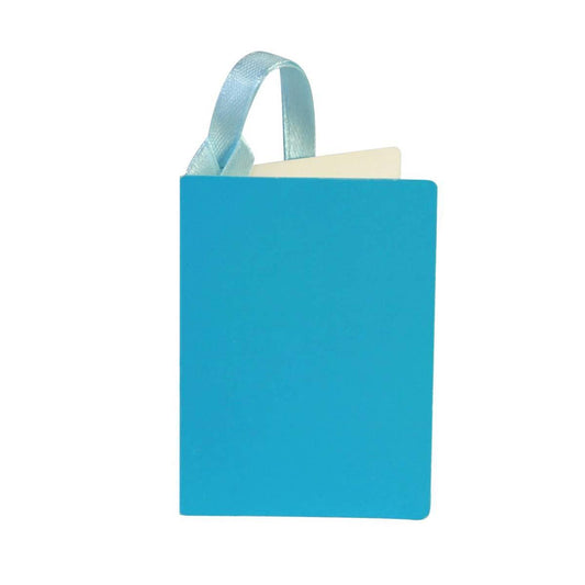 Single Aqua Coloured Gift Tag Displayed In Full