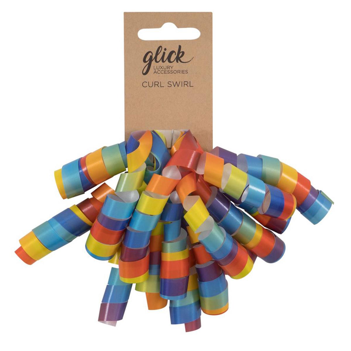 Rainbow Coloured Curl Swirl Shown Full Image
