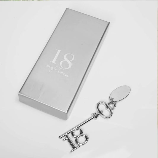 Age 18 Keyring Displayed With Gift Box