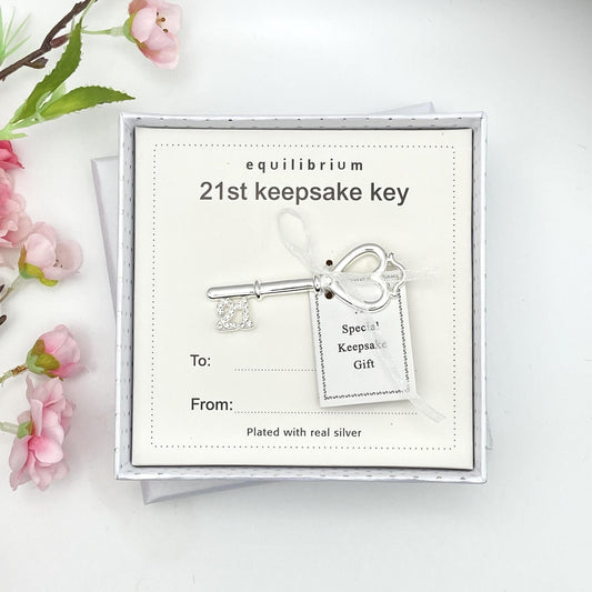 21st Keepsake Key Displayed In Presentation Box