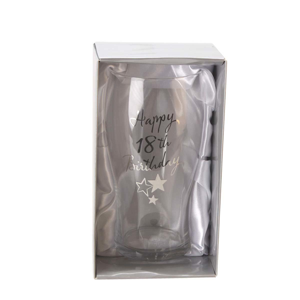 Age 18 Pint Glass Displayed In Gift Box