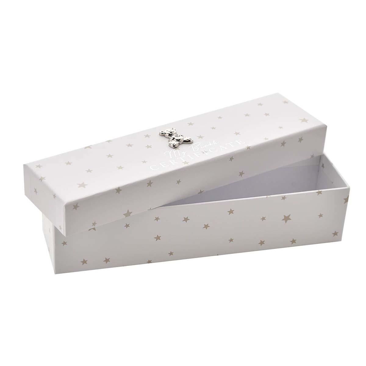 White Certificate Box Displayed With Lid Off
