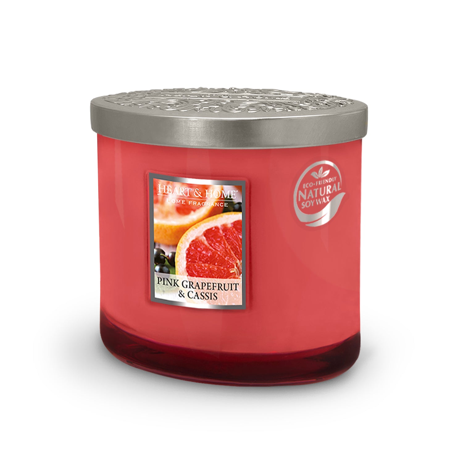 Heart & Home Twin Wick Soy Wax Candle Pink Grapefruit & Cassis Fragr The Celebration Store