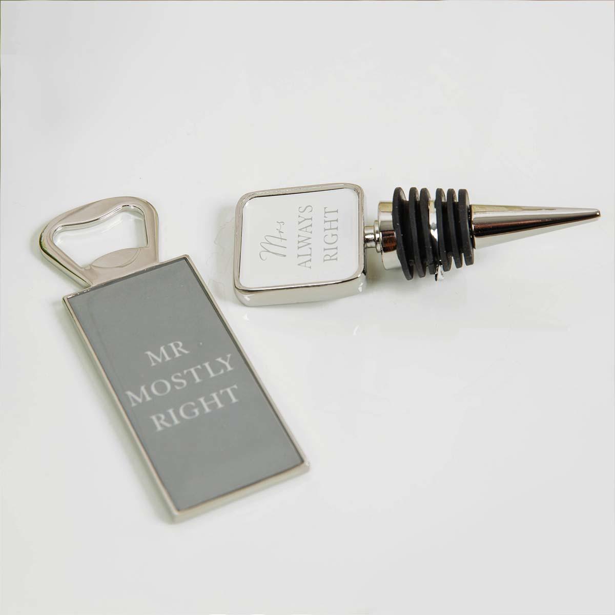 Wedding Bottle Stop And Opener Displayed In Full