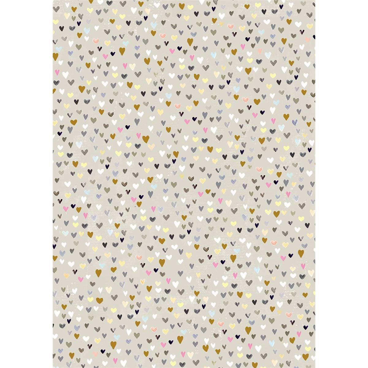 Image Showing Ditzy Hearts Wrapping Paper Displayed