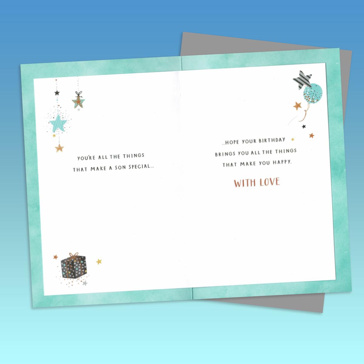 Inside with colour insert and greeting