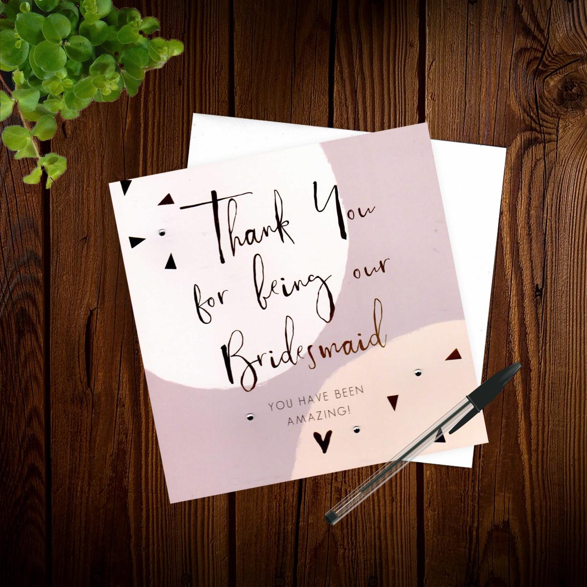 Bridesmaid Card Alongside Its White Envelope