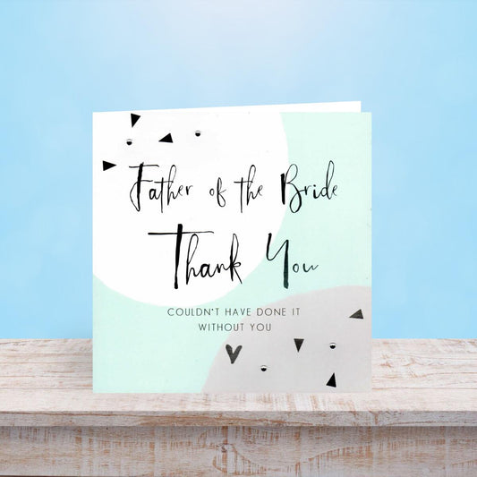 Father Of The Bride Greeting Card Sat On A Display Shelf