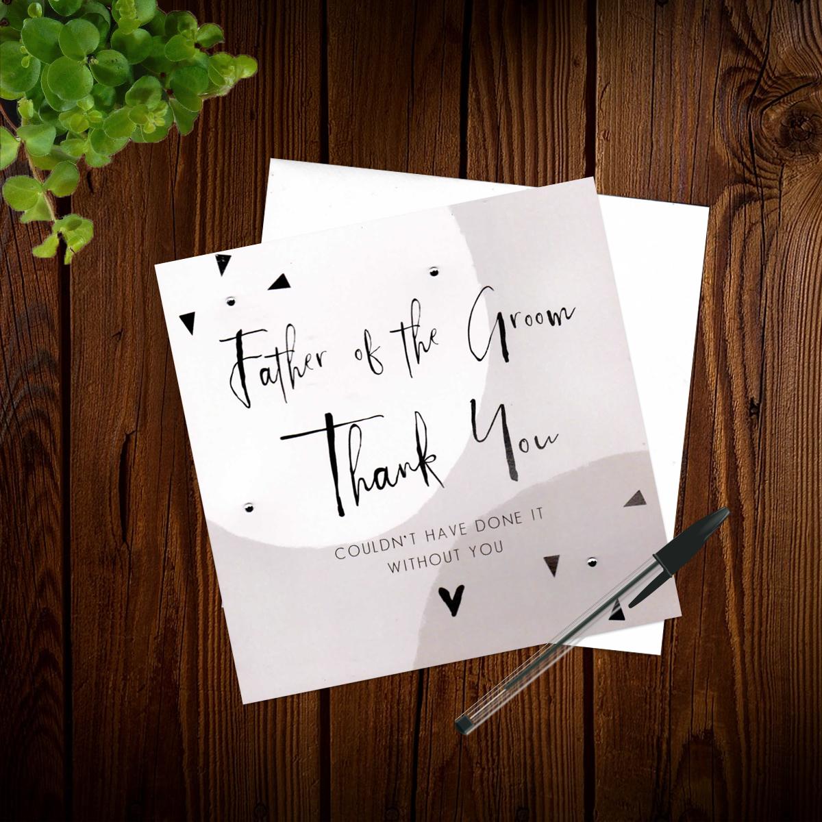 Father Of The Groom Card Alongside Its Envelope