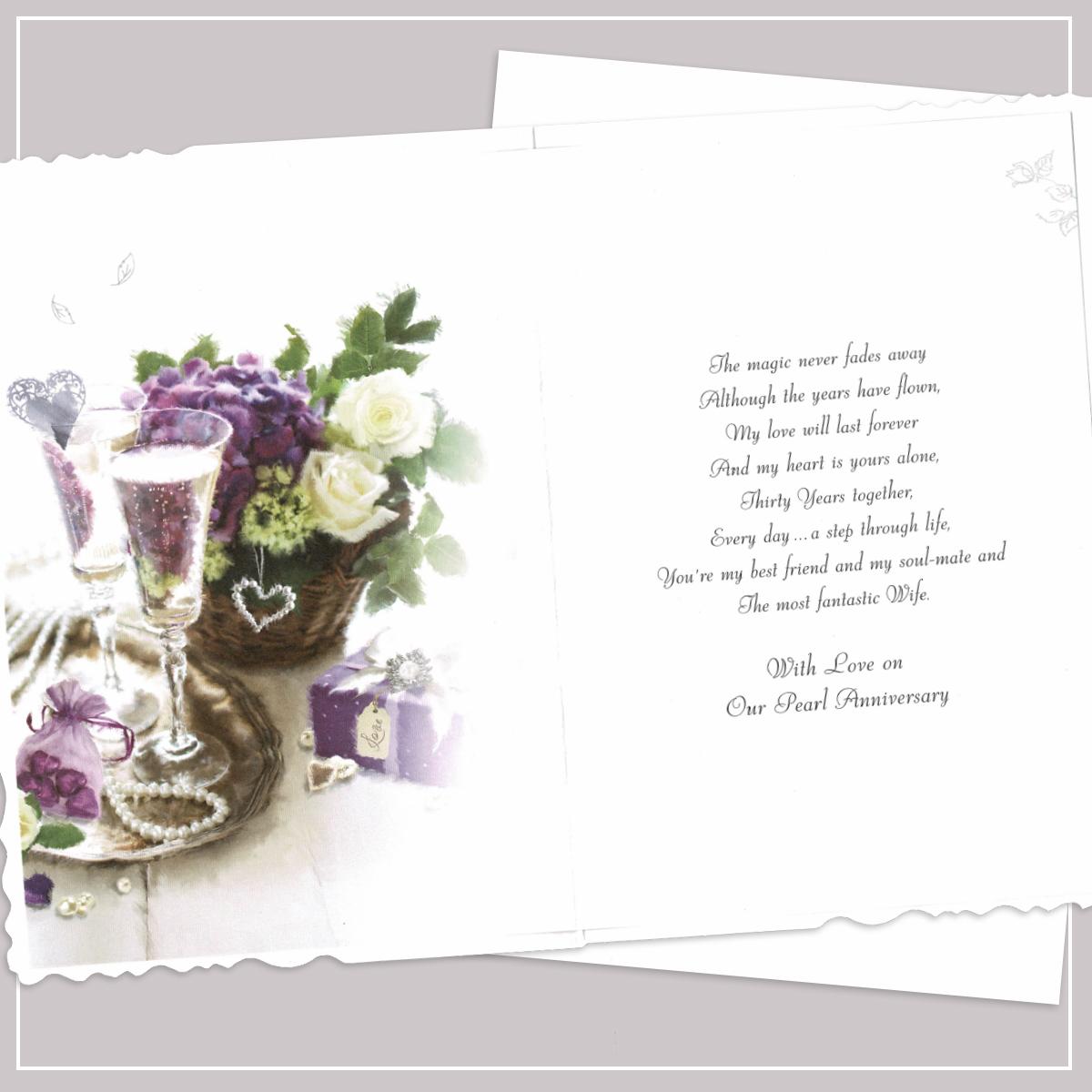 Inside Of Wife Pearl Card Showing Its Layout And Printed Text