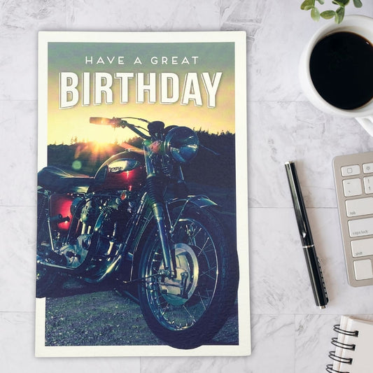 Gentlemen's Gallery Birthday Card - Motorbike