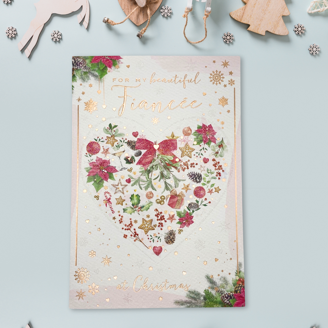 Fiancée Christmas Card - Brighstone Decorated Heart