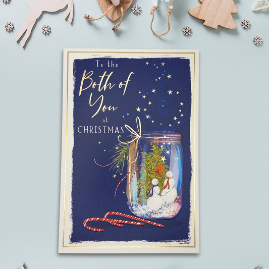 Both Of You Christmas Card - Skylight Snowmen Mason Jar