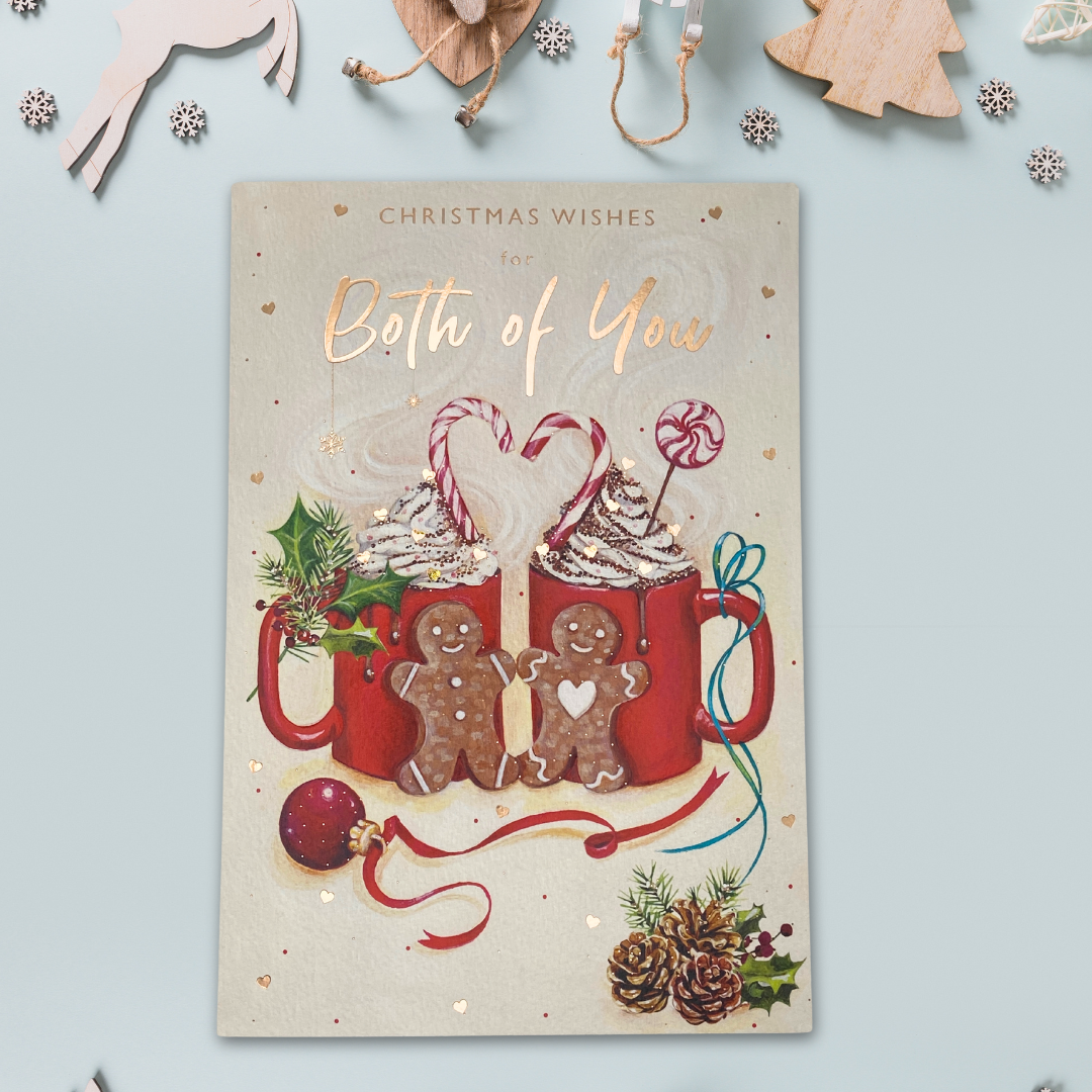 Both Of You Christmas Card - Just For You Gingerbread Hot Chocolates