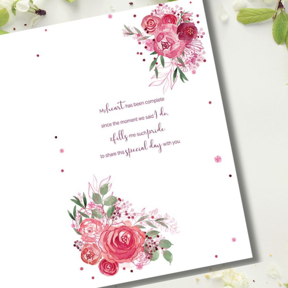 Wife Anniversary Card - Decoupage Heart & Ribbon