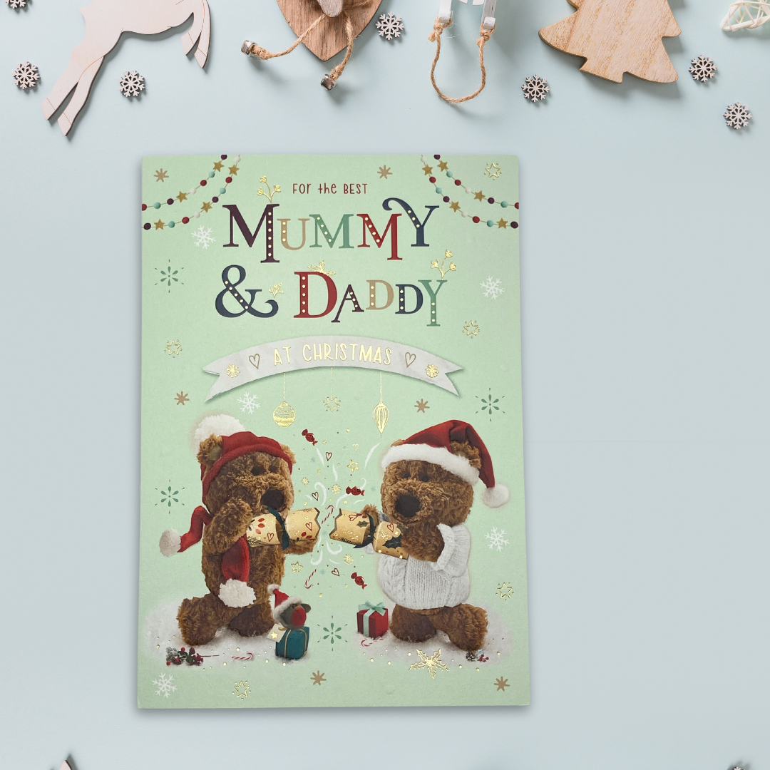 Mummy & Daddy Christmas Card - Barley Bear Crackers