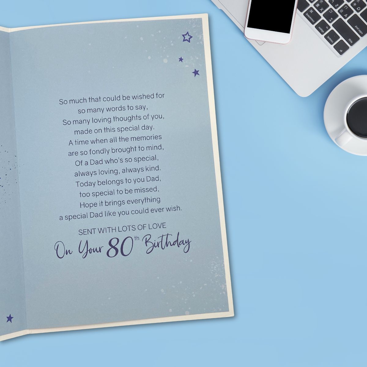 Dad 80th Birthday Card - Bliss Balloons & Gifts