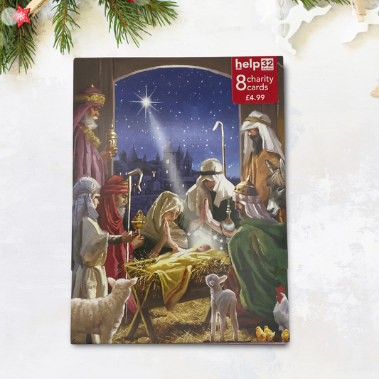 Christmas Charity Cards - 8 x Nativity Scene