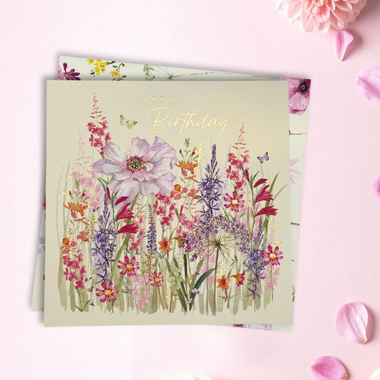 Blooming Birthday Card - Anemone & Flowers
