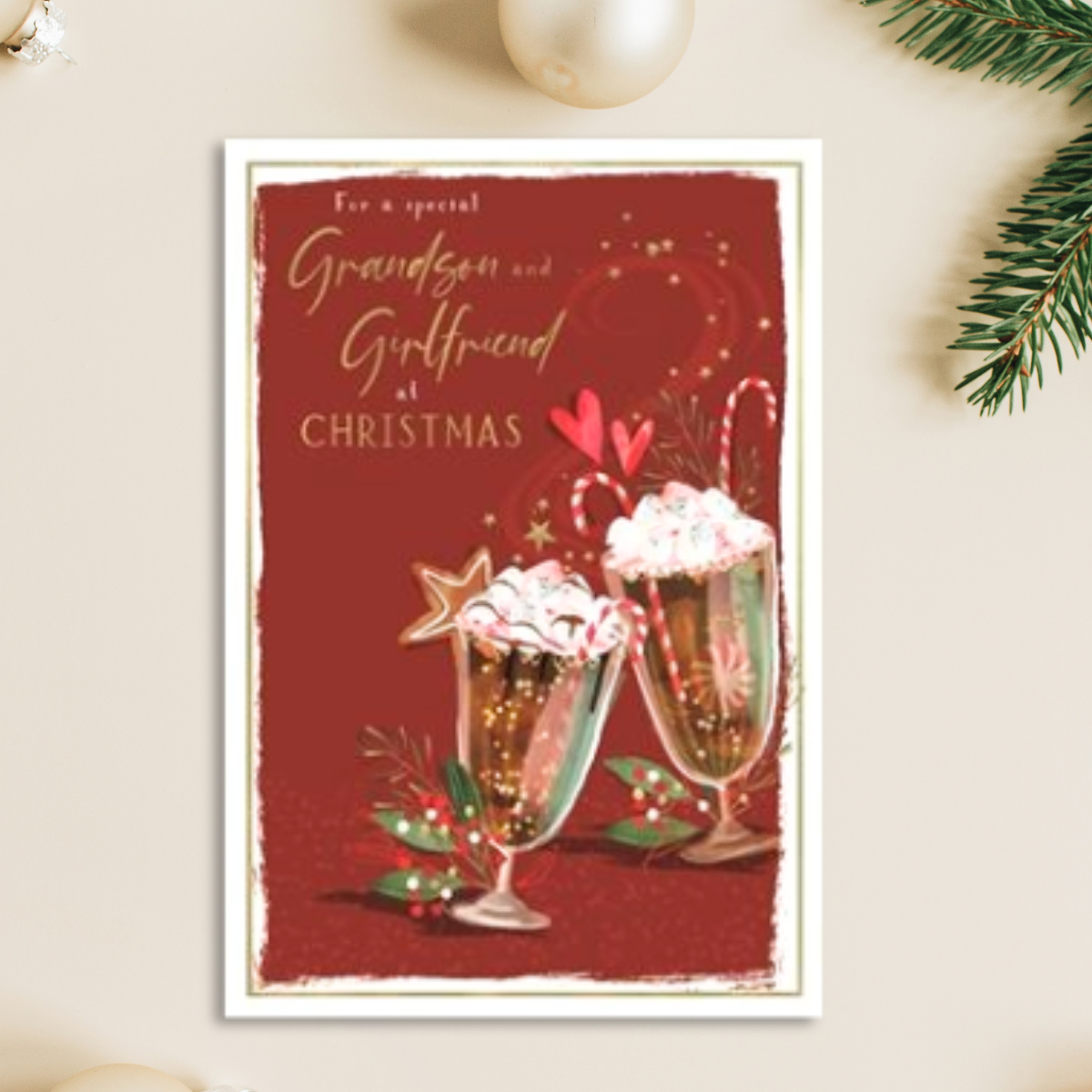 Grandson & Girlfriend Christmas Card - Skylight