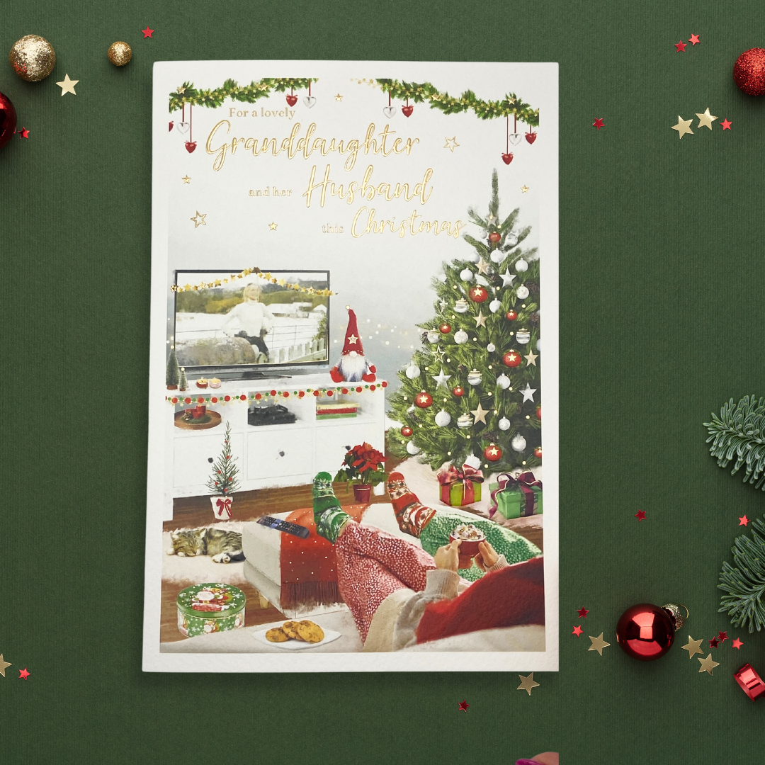 Granddaughter & Husband Christmas Card - Essence Movie Time