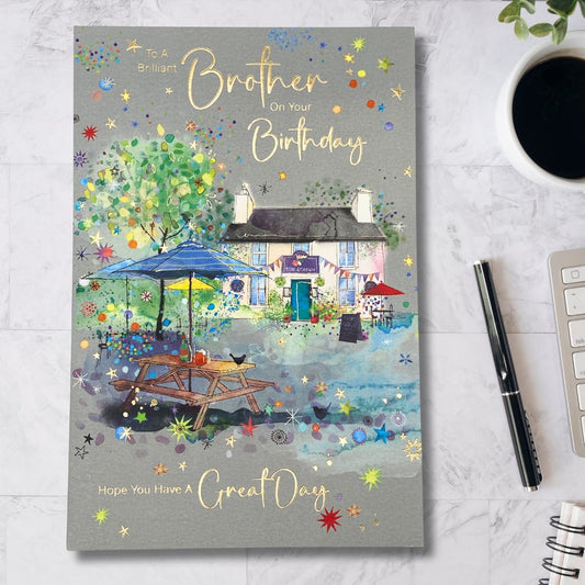 Brother Birthday Card - Rose & Crown Pub