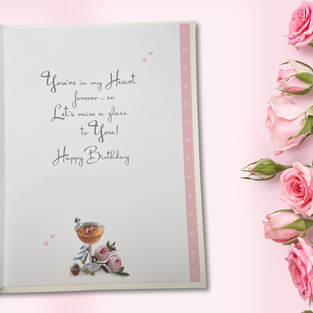 One I Love Birthday Card - Large Velvet With Ribbon