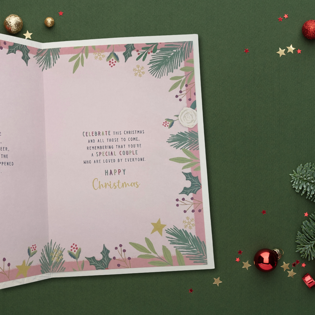 Brother & Sister-In-Law Christmas Card - Pavillion Robin & Floral Border