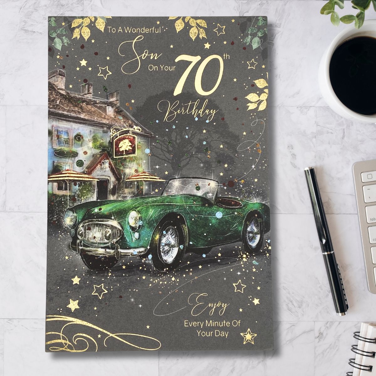 Son 70th Birthday Card - Grayson Classic Car
