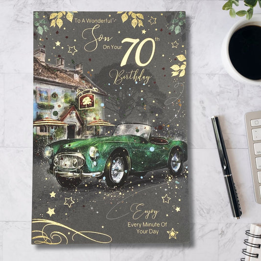 Son 70th Birthday Card - Grayson Classic Car
