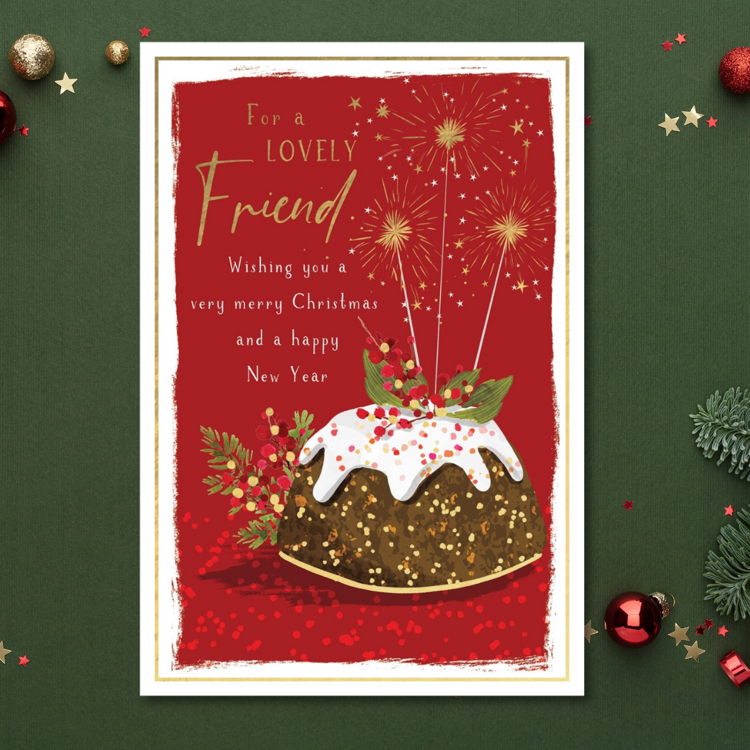 Friend Christmas Card - Skylight Christmas Pudding