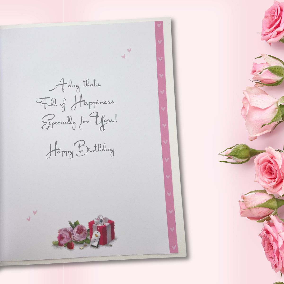 Daughter Birthday Card - Large Velvet With Ribbon