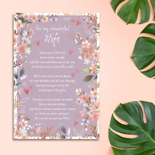 Wife Birthday Card - Most Especially For You