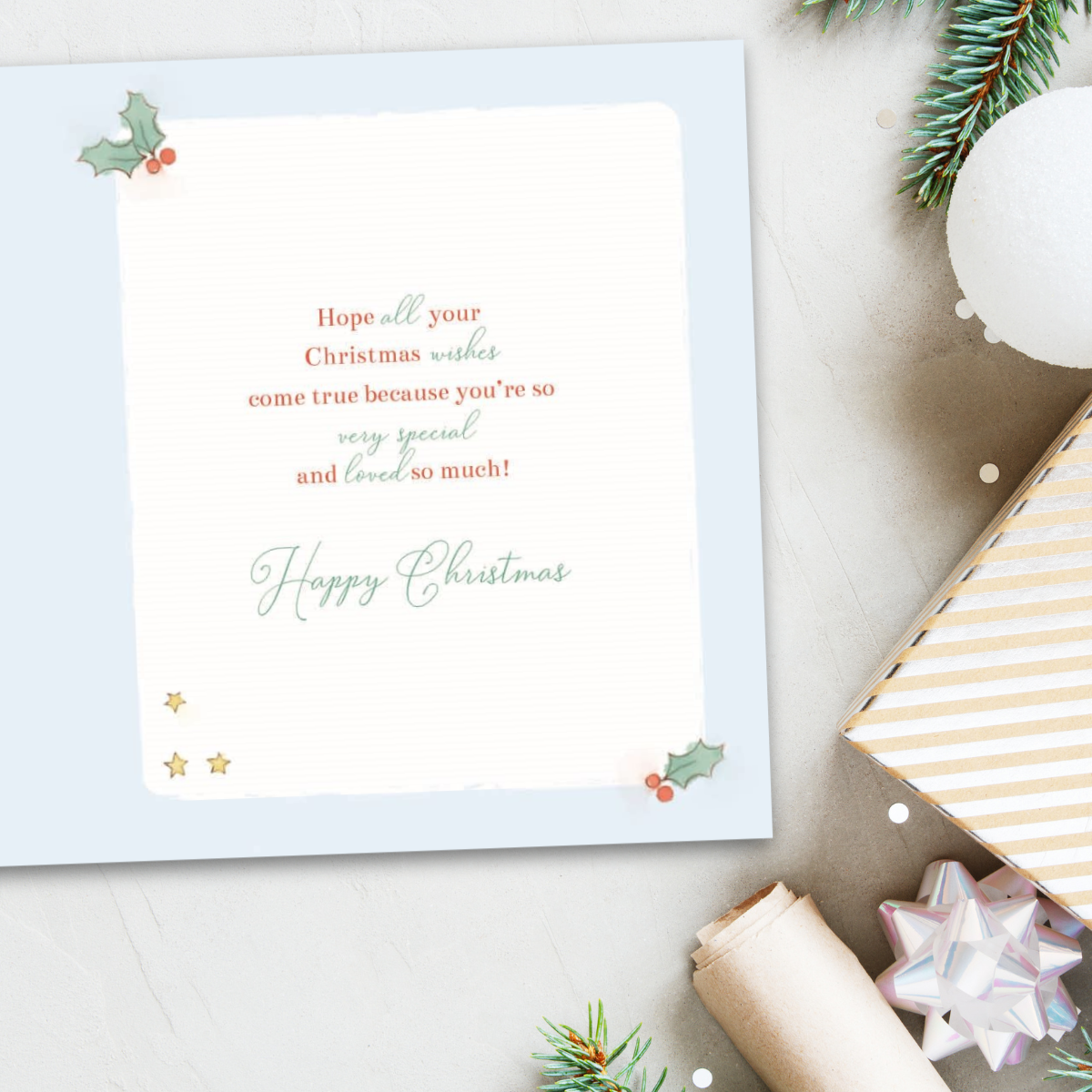 Great Grandson Christmas Card - Barley Bear