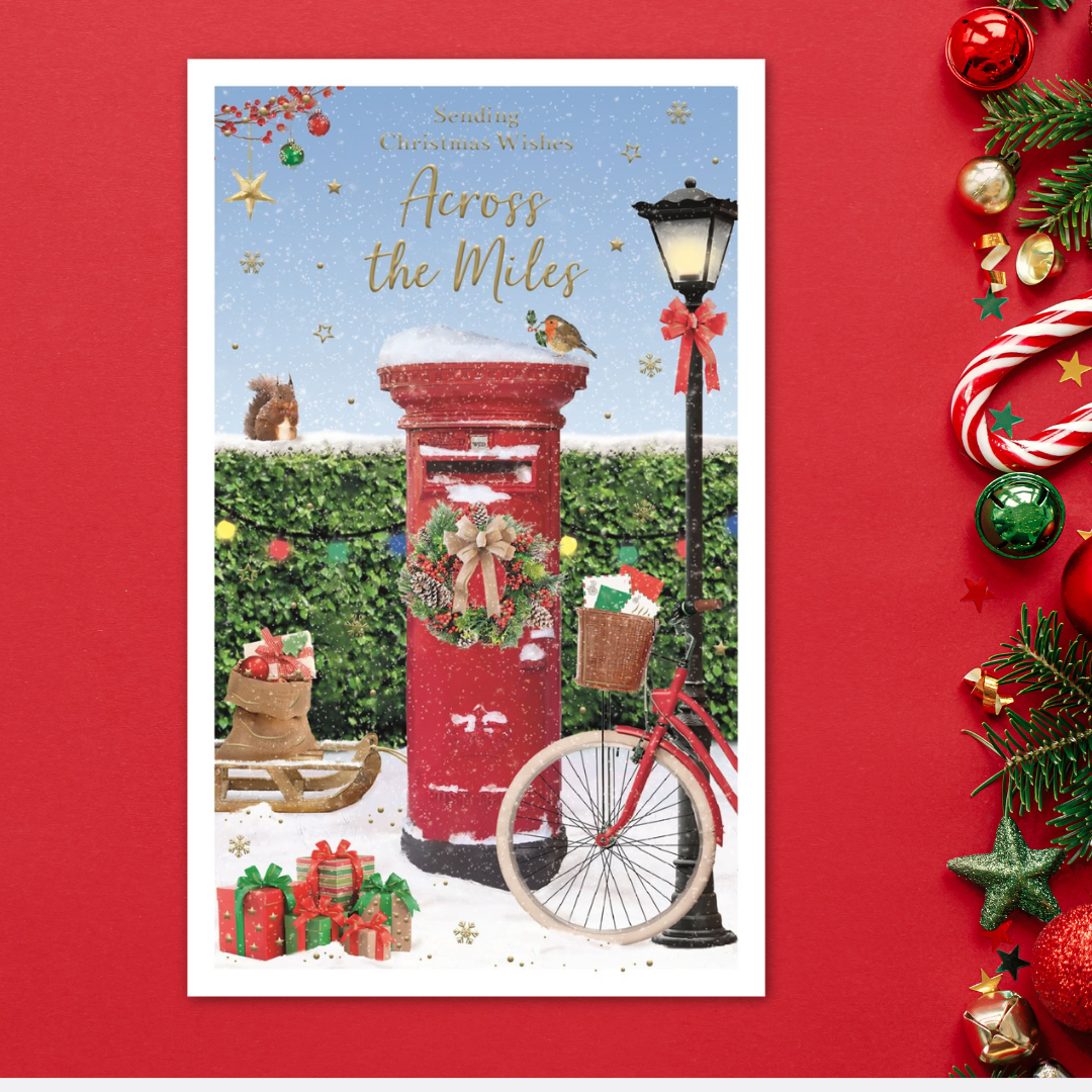 Across The Miles Christmas Card - Essence Postbox & Robin