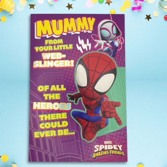 Mummy Birthday Card - Spiderman From Web-Slinger