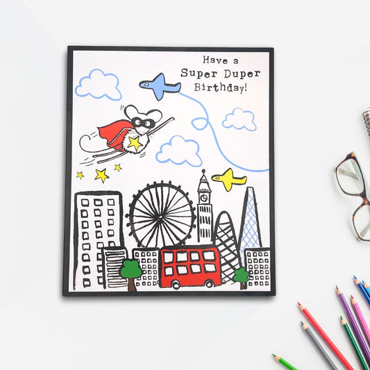 Doodle Birthday Card - Super Duper Mice